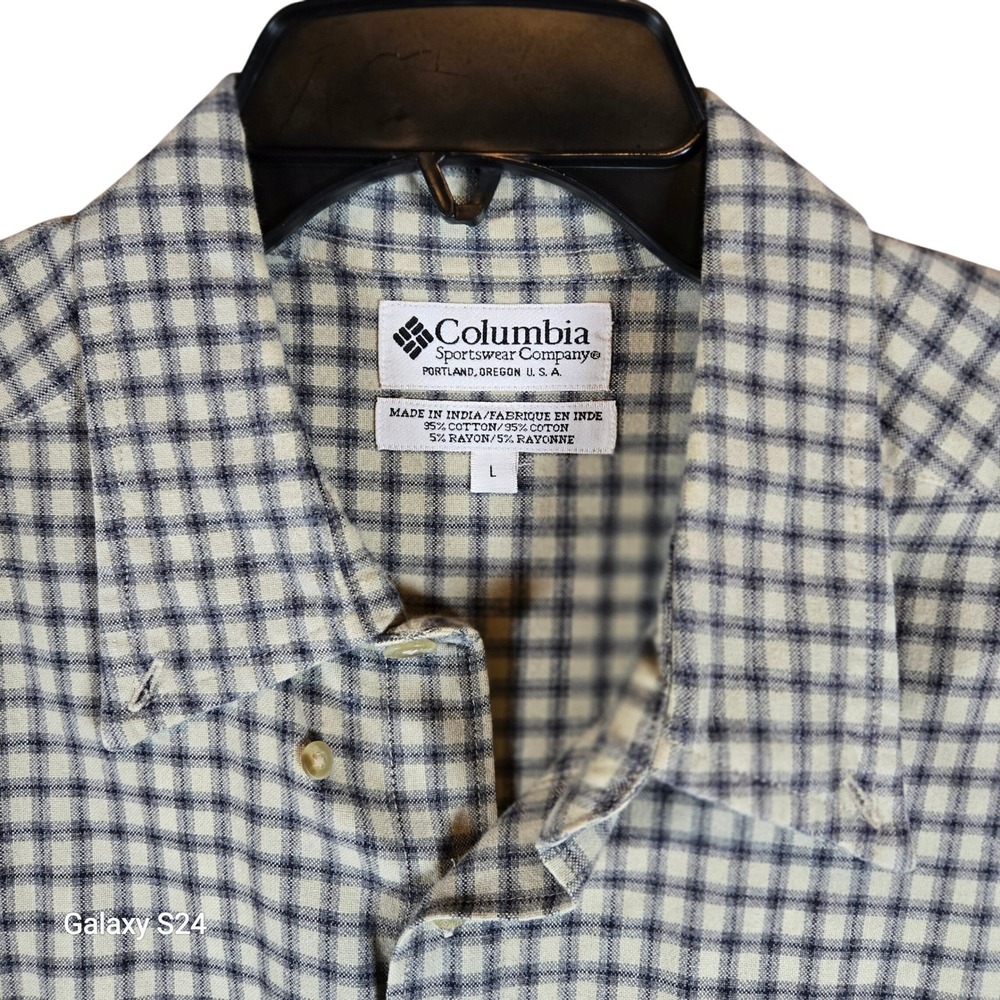 Columbia Sportswear Company Men's Plaid Button‎ Down Short Sleeve Shirt Size L